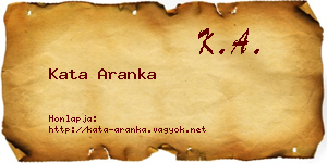 Kata Aranka névjegykártya